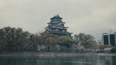 Matsumoto-Castle-In-Matsumoto-City,-Japan---Wide-Shot