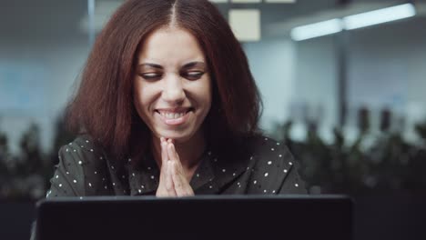 black businesswoman surprised at good news