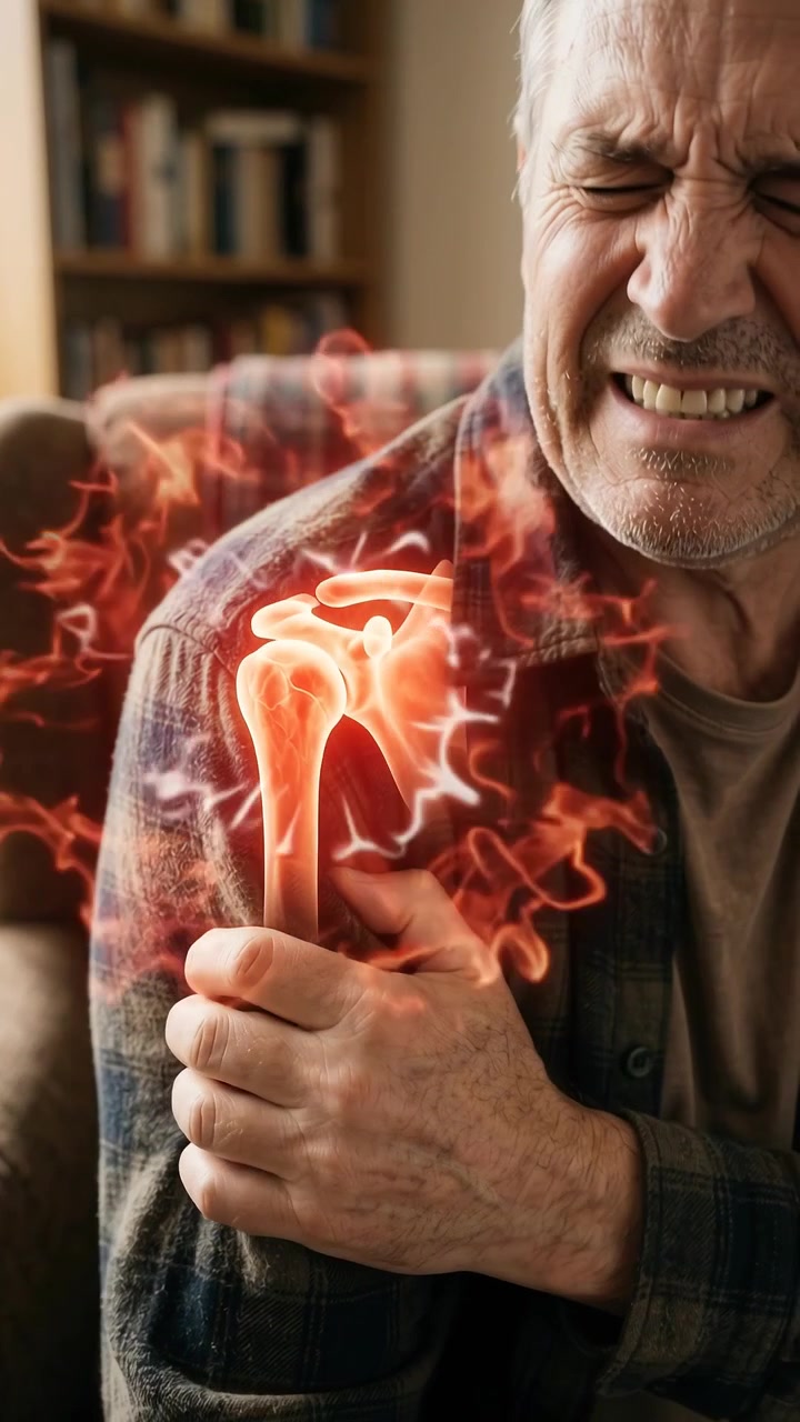 Anatomik Görselleştirme ile Omuz Ağrısı Yaşayan Yaşlı Adam