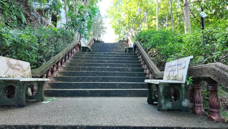 stairs to chedi wat khao hua chuk koh samui temple thailand buddhist religion