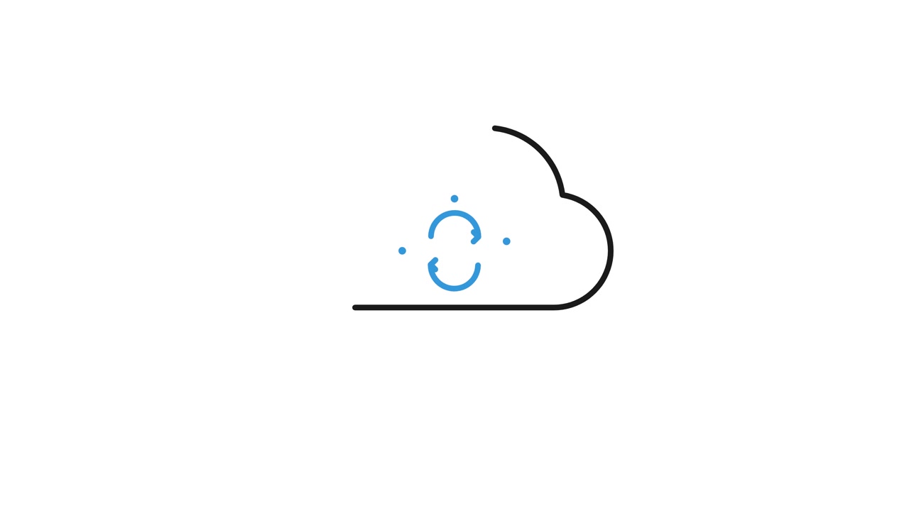 Animated Cloud Icon Drawing on White Background