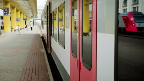 man traveling by train