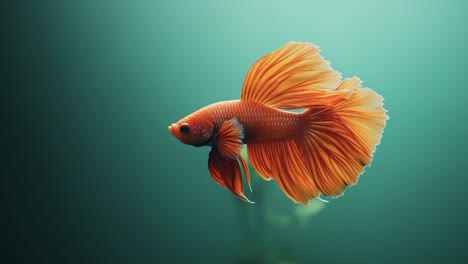 colorful bettas in clear water. a vibrant betta fish glides gracefully through clear water, showcasing its flowing fins and bright orange color.