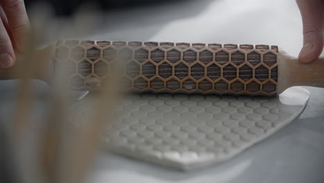 rolling pin on dough mat
