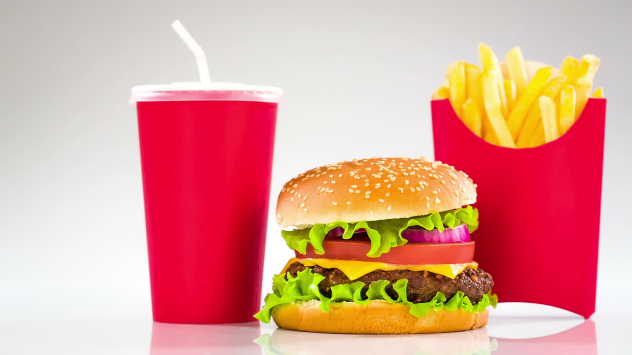 맛있고 식욕이 좋은 햄버거 치즈버거