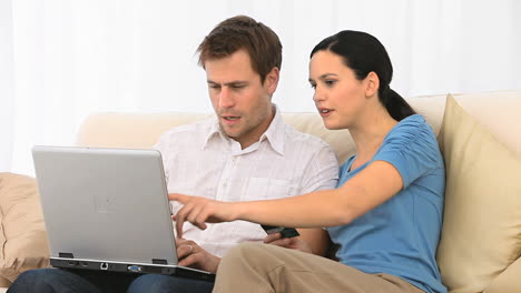 cute couple buying on the net