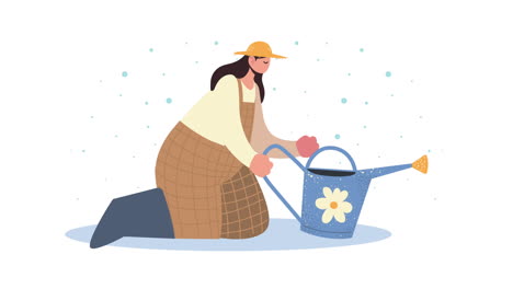 mujer agricultora animación de trabajo agrario