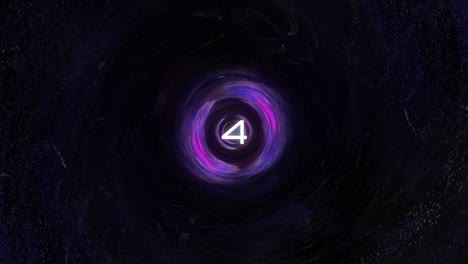 countdown from 10 to 0 second with 3d render animation of purple blue  tunnel light futuristic technology abstract background. countdown for show openers, sporting events, movie trail