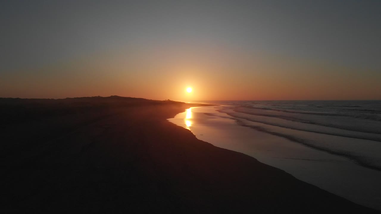 Drone 4K 30p Beautiful footage of Beach in sunset, Magical