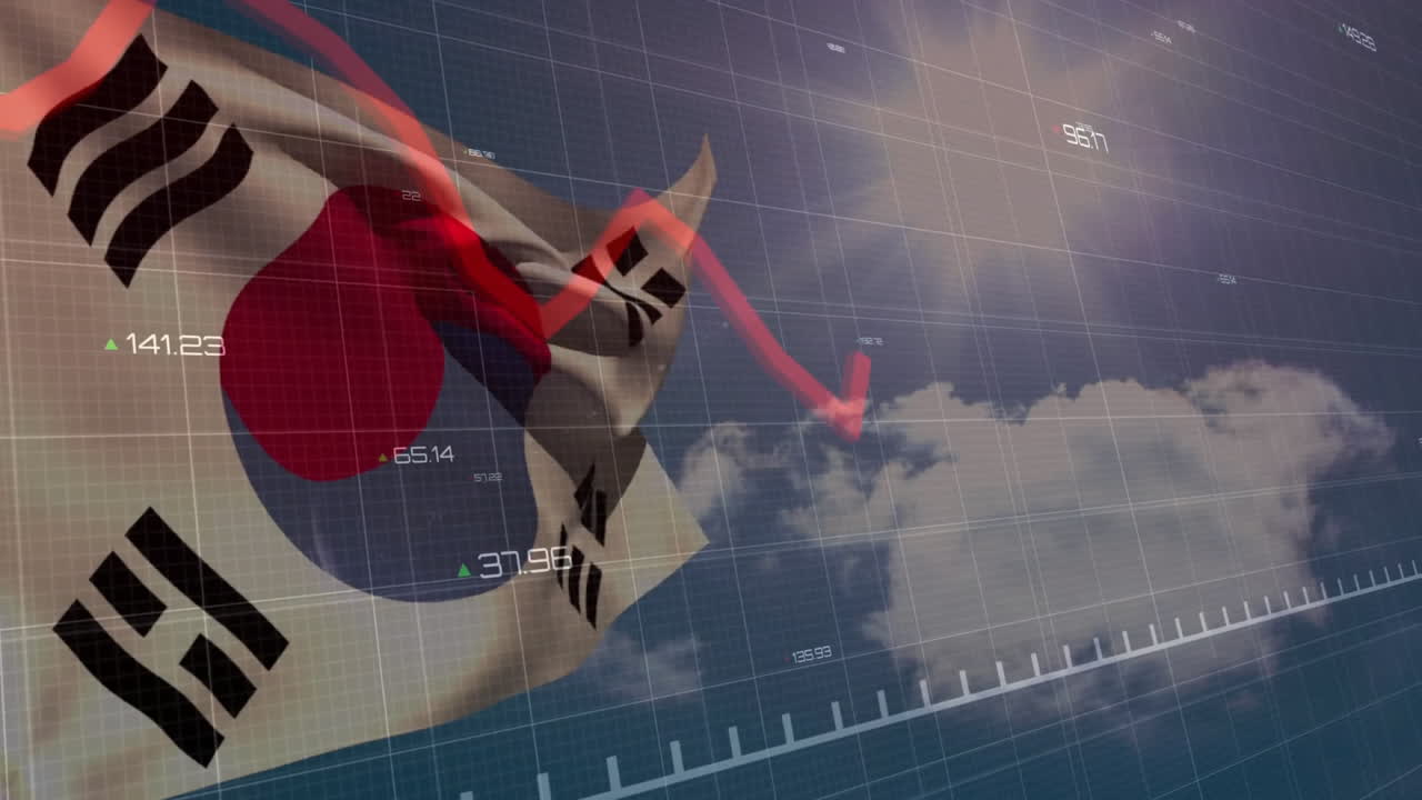 통계 및 금융 데이터 처리의 애니메이션 - 한국의 발
