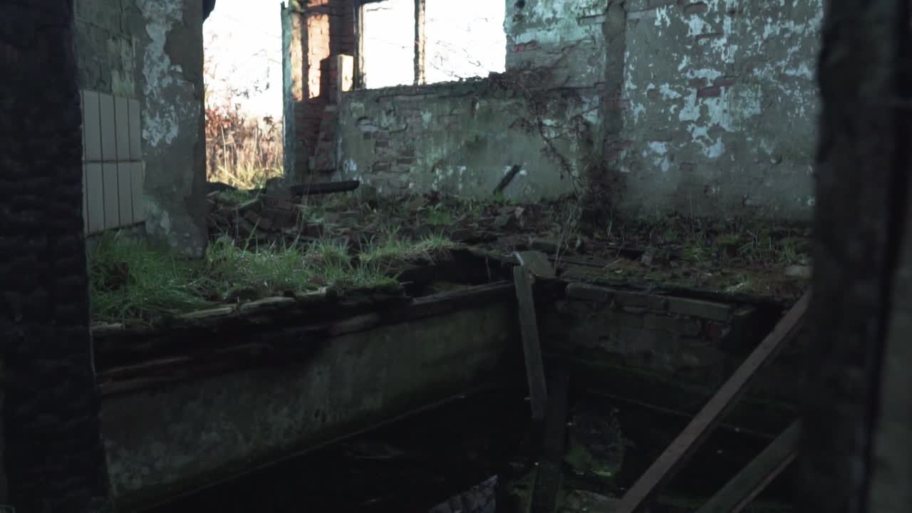 Abandoned Interior of a Ruined Building