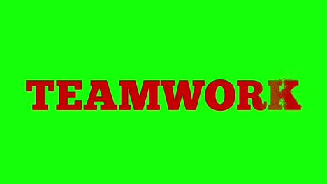 teamwork text animation with green background