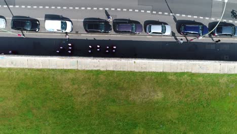 drone shot berlin wall top view