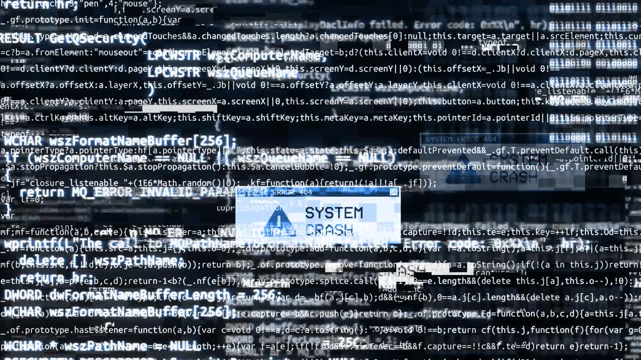 4k loop animation computer virus affects operating systemglitch noise encryption delete data hack