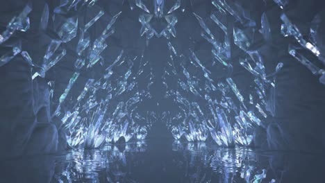 crystalline cave tunnel