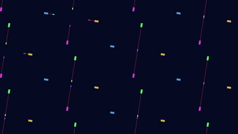 vibrant zigzag pattern of colored lines on black background