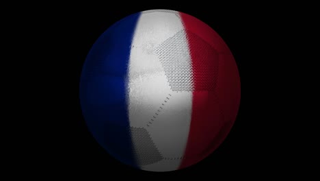 france. football and flag. soccer ball in rotation and a flag integrated into it.