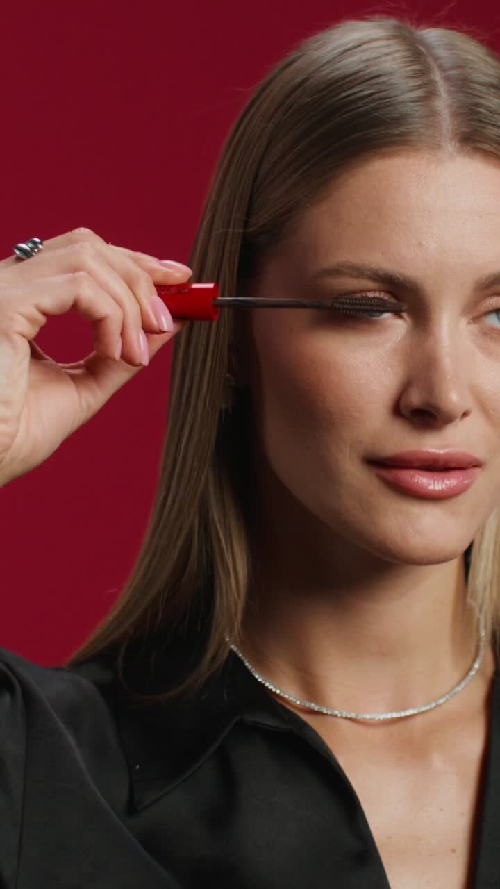 Applying Mascara and Lipstick