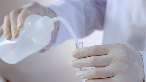 chemical reaction demonstration in a laboratory setting
