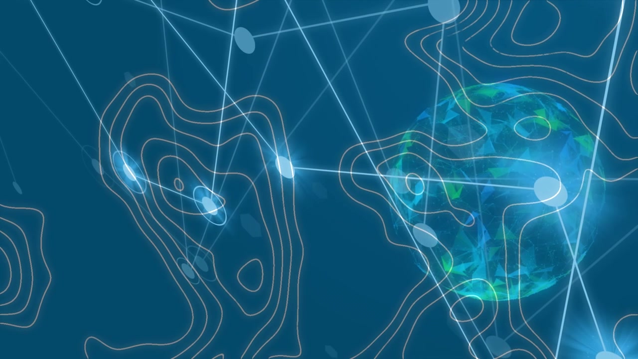 Animation of networks of connections with icons and statistics