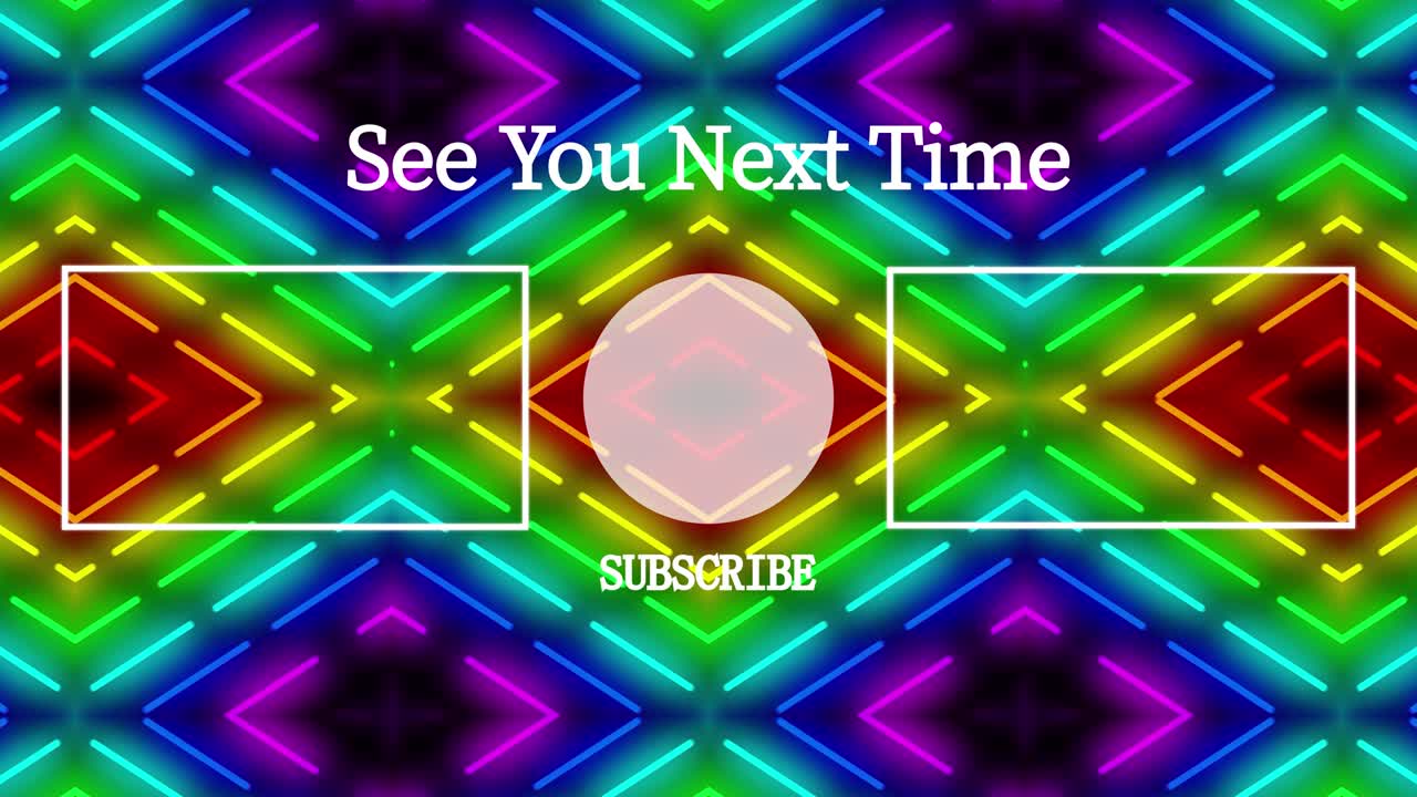 네온 표지판 패턴 엔드 카드 엔딩 스크린 모션 그래픽