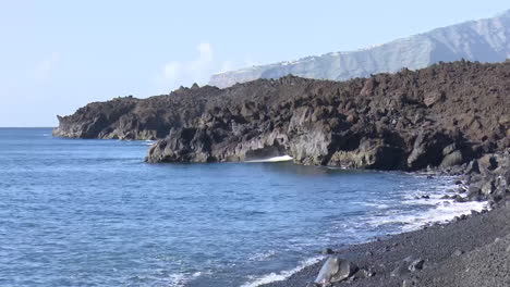 Volcanic Coastline with Black Sand Beach