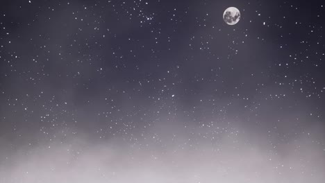 white smoke over dark water seamless animation. creepy halloween night concept. fog covering lake surface at nighttime looped footage. tranquil misty pond under starry sky realistic video