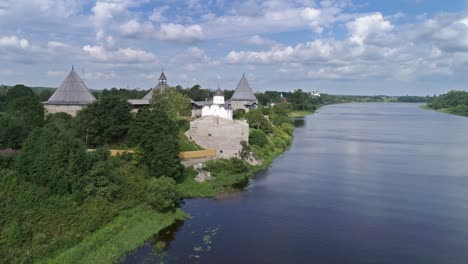 flight over staraya ladoga fortress on volkhov