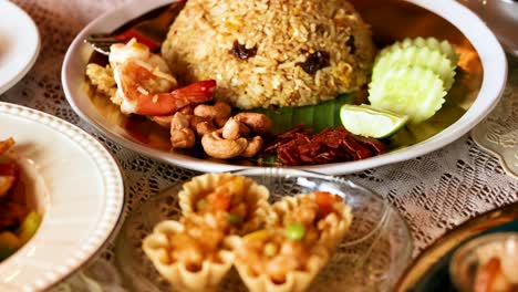 delicious thai dishes beautifully arranged on a table