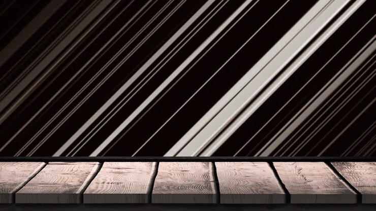 Animazione di molteplici scie di luce bianca diagonali che sfarfallano su assi di legno