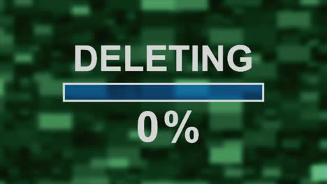 deleting progress bar countdown computer screen animation