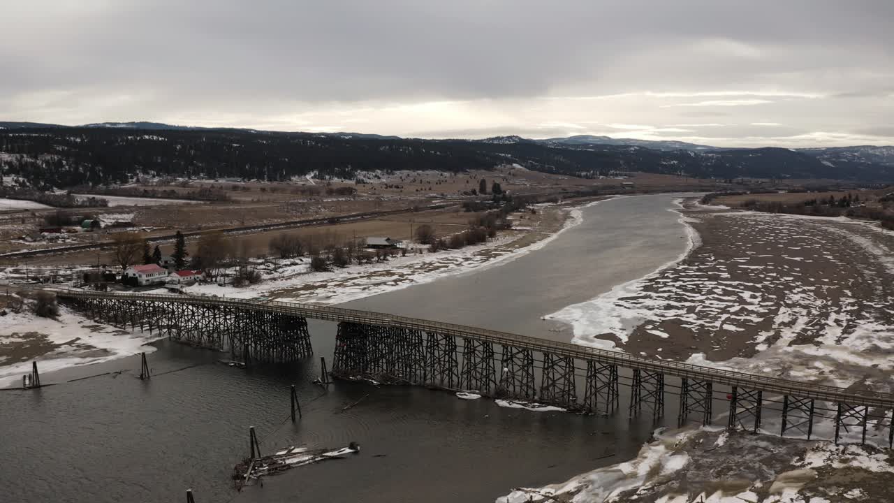 The Pritchard Bridge: A Bird's Eye View of Winter Travel Over the South Thompson River