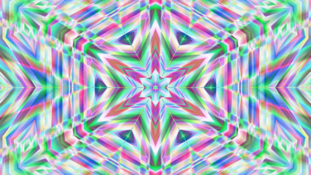 Loop di motivo caleidoscopico geometrico vibrante