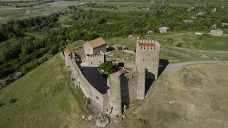 medieval samtsevrisi castle fortress on strategic hilltop, georgia