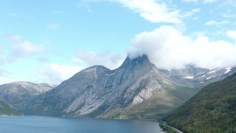 Scenic-View-Of-Stetinden-Mountain-And-Tysfjord-In-Norway