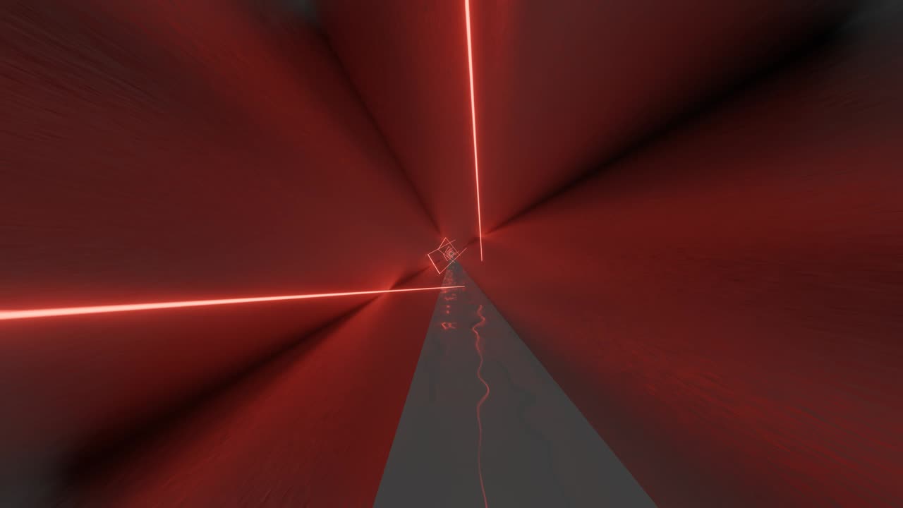 туннель с красными неоновыми огнями внутри. простой бесшовный цикл движения графический анимированный фон
