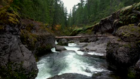 aerial view of takelma gorge on the upper rogue river near prospect, oregon