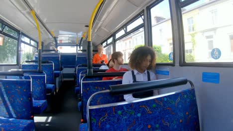 commuters travelling on a bus 4k