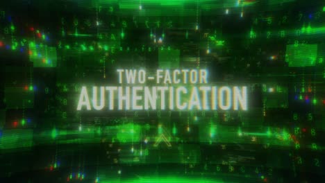 digital green two-form authentication technology screen title background