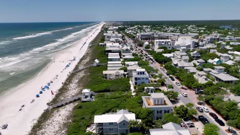 seaside florida aerial orbit of town