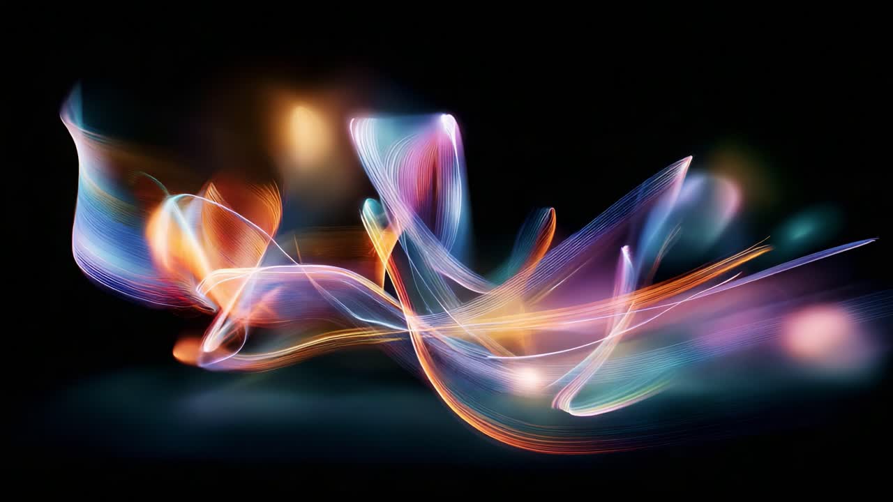 Captivating Flow of Colors: A Dynamic Display of Light Trails Intertwined in a Vivid Dance, Breathing Life into the Darkness Through Radiant Hues and Flourishing Patterns