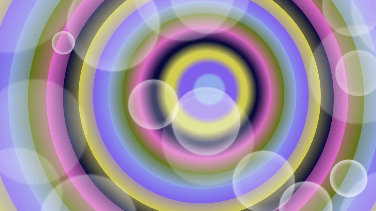 Dynamic Abstract Background of Expanding Colorful Rings and Bokeh