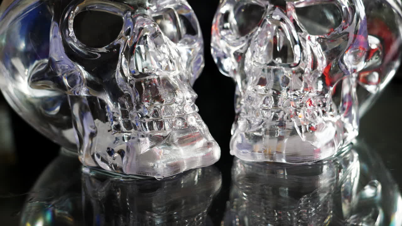 cráneos de muerte de cráneo de vidrio giratorios, color plano