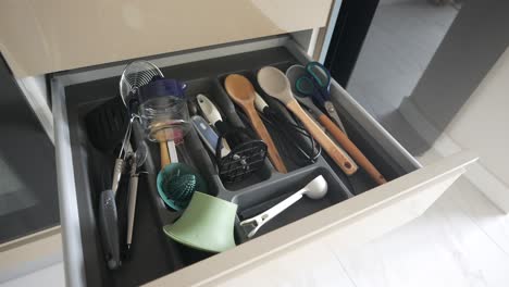 kitchen drawer with utensils