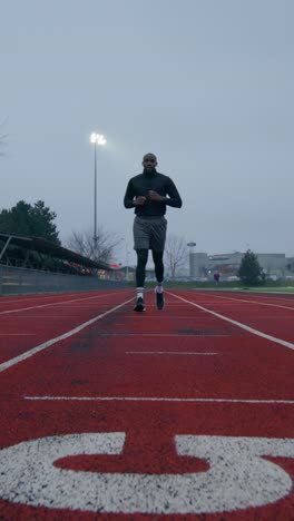 man running on a track