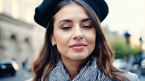 beautiful woman in a parisian street