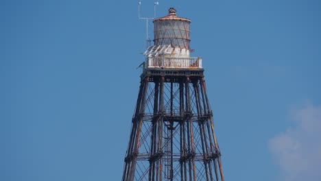 close up of sand key lighthouse which is abandoned in the florida keys near key west