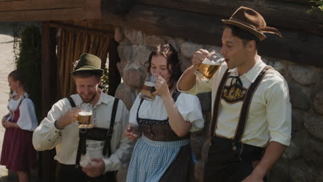 people celebrating oktoberfest