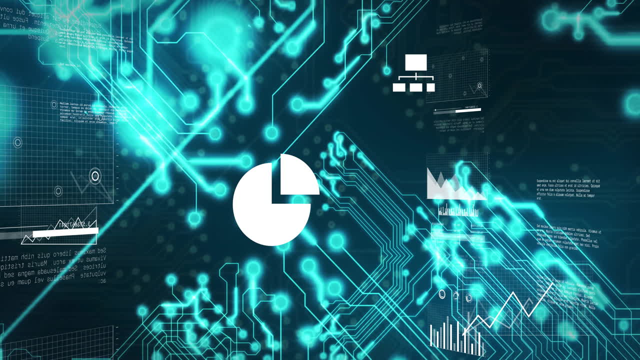 In school, teacher using animation to explain digital data visualization with graphs