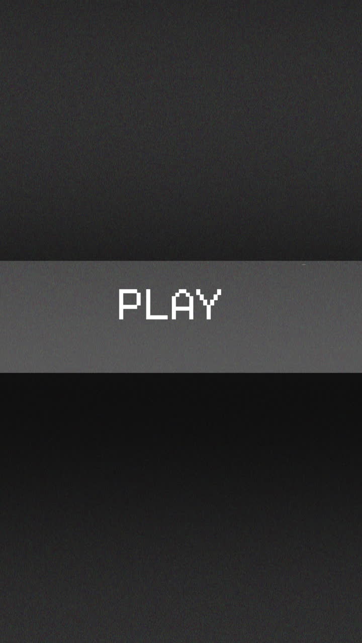 Retro VHS Play Button with Glitch and Static Effects
